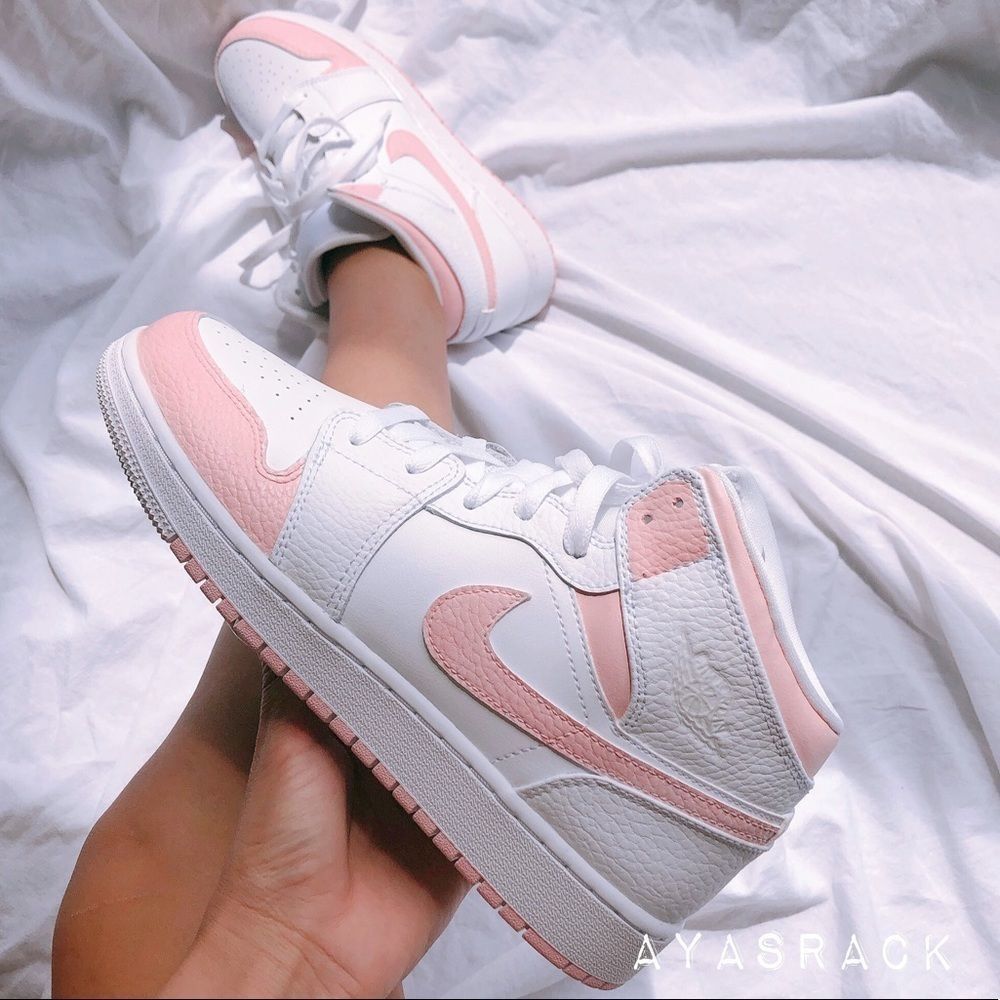 Baby pink Air jordan 1 mid custom